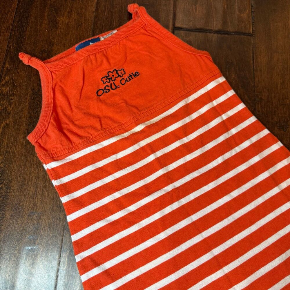 Vintage Oklahoma State University Cowboys OSU Cutie Girls Striped Dress size 4T